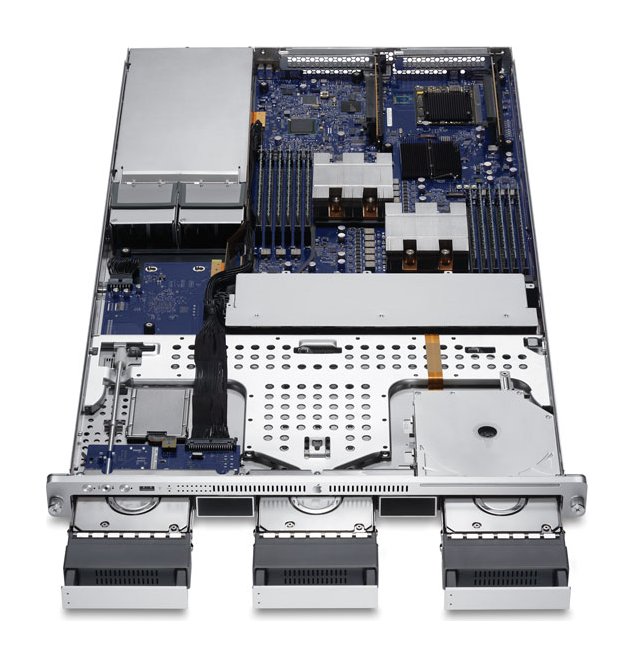 Xserve 1U rack server, cover removed